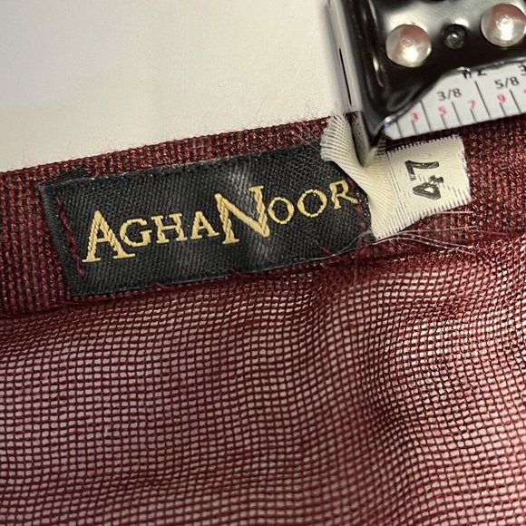 Agha Noor Embroidered Formal Dress Suit Pakistani Indian Maroon Size Small 47 R3 - Picture 9 of 10